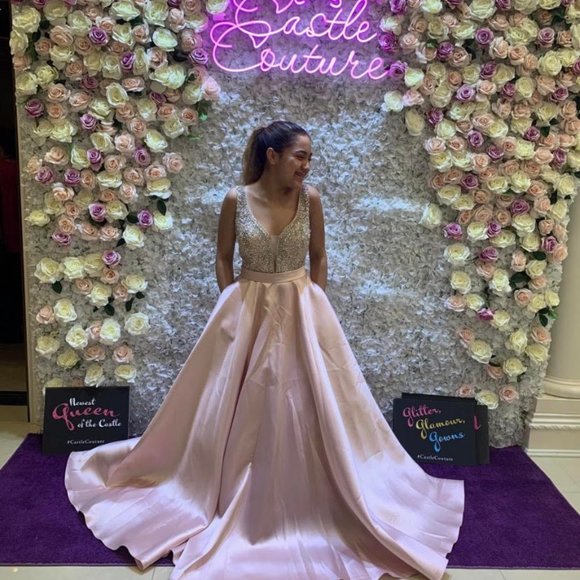 JOVANI  Blush Embellished Bodice A-Line Prom Gown - Picture 11 of 11